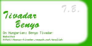 tivadar benyo business card